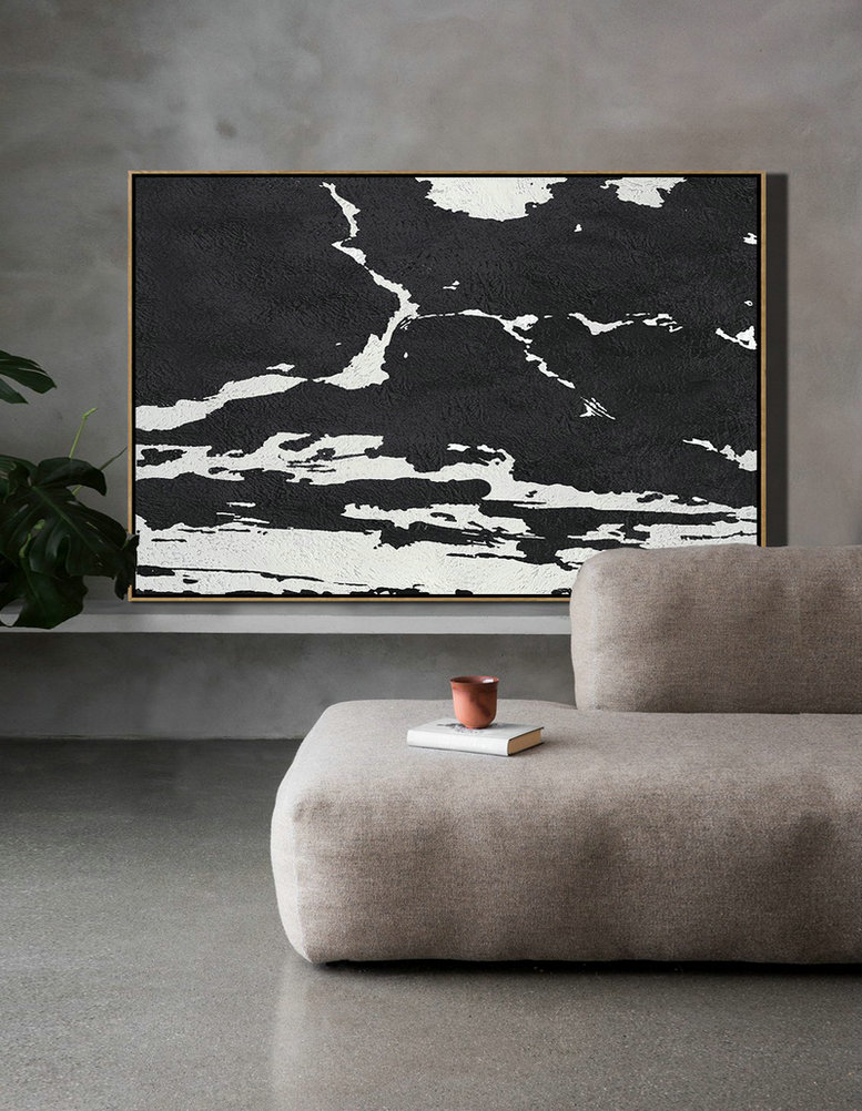 Living Room Wall Art,Oversized Horizontal Minimal Art On Canvas - Large Canvas Art